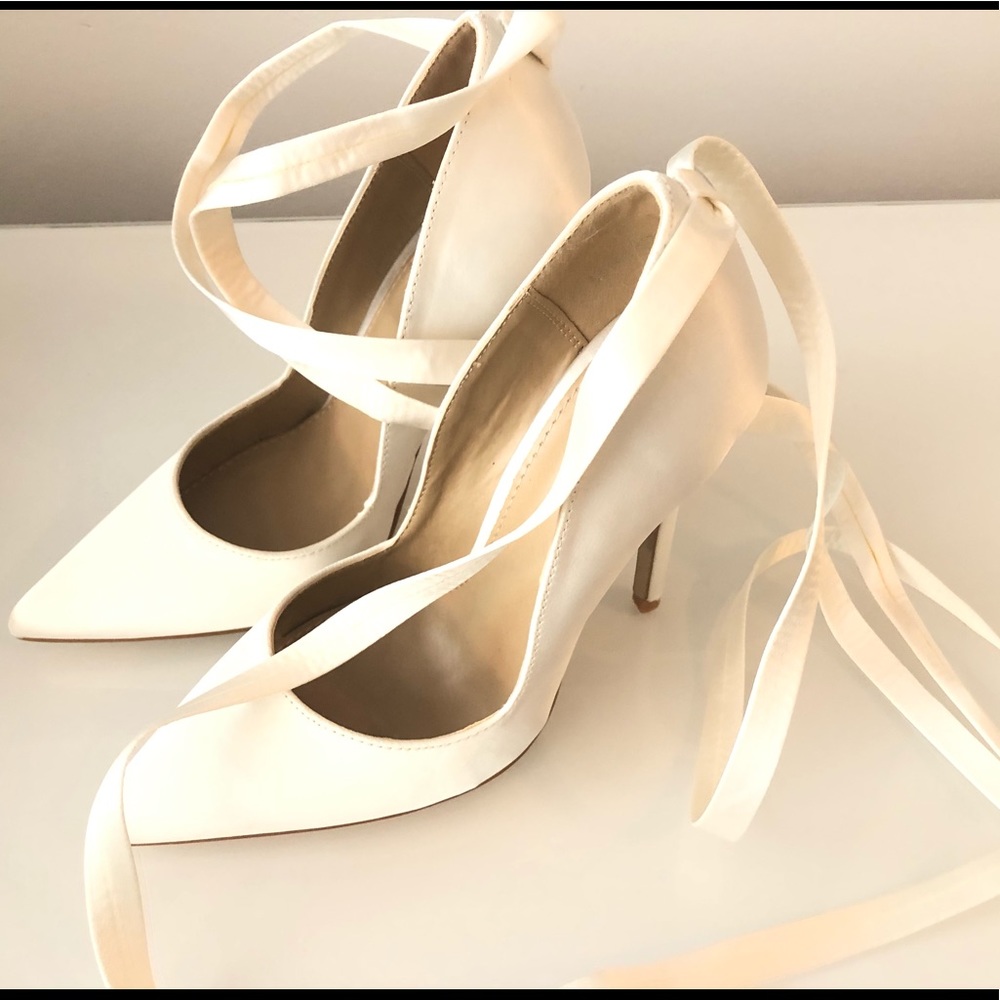 Gorgeous, never worn ASOS strappy white heels - Picture 2 of 4